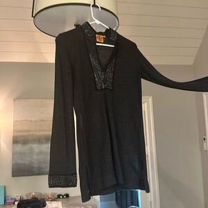 Tory Burch Christmas Tunic Charcoal color